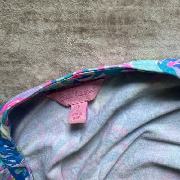 Lilly Pulitzer EMILIA WRAP DRESS Multi Gillty Pleasure Blue Pink size small - Picture 3 of 3